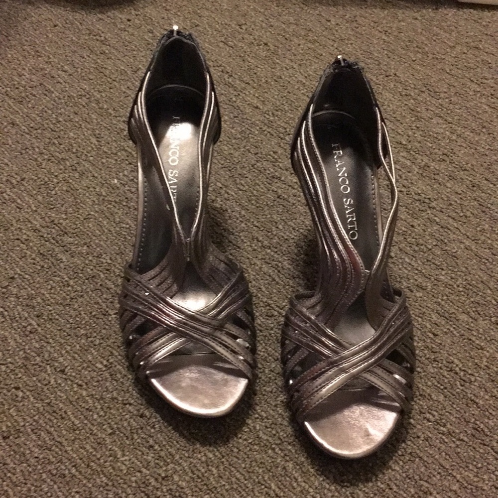 Franco Sarto: Size 8 Silver Heels - Picture 1 of 6